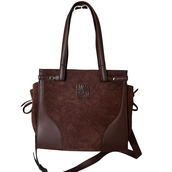 Steve Madden Handbags - Steve Madden Faux Leather/Suede Chocolate Brown Satchel